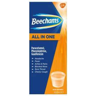 B&M Beechams All In One Cold & Flu Liquid 160ml 3 B&M Beechams All In One Cold & Flu Liquid 160ml