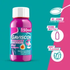 Gaviscon Double Action 150ml 9 Gaviscon Double Action 150ml -Care Product Shop 331028 gaviscon double action mint liquid 150ml 3