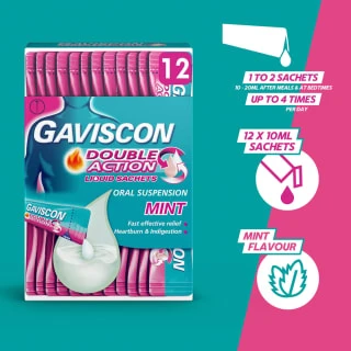 Gaviscon Double Action Liquid Sachets 12pk 8 Gaviscon Double Action Liquid Sachets 12pk - Image 6