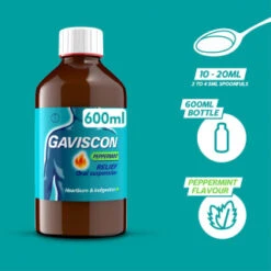 Gaviscon Original Peppermint 600ml 8 Gaviscon Original Peppermint 600ml -Care Product Shop 358985 gavison liquid peppermint 600ml 3