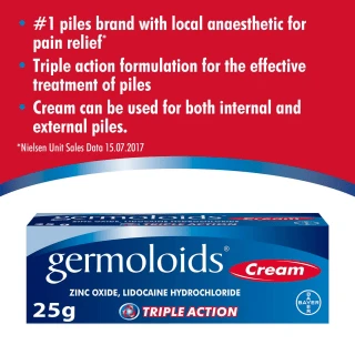 B&M Germoloids Triple Action Cream 25g 4 B&M Germoloids Triple Action Cream 25g - Image 2