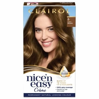Clairol Nice'n Easy Creme Permanent Hair Dye - 6 Light Brown 3 Clairol Nice'n Easy Creme Permanent Hair Dye - 6 Light Brown