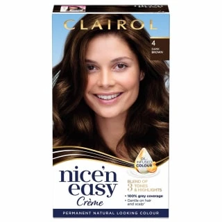 Clairol Nice'n Easy Creme Permanent Hair Dye - 4 Dark Brown 3 Clairol Nice'n Easy Creme Permanent Hair Dye - 4 Dark Brown