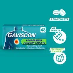 Gaviscon Chewable Tablets 48pk - Peppermint 13 Gaviscon Chewable Tablets 48pk - Peppermint -Care Product Shop 379273 gaviscon 48 chewable tablets peppermint 3