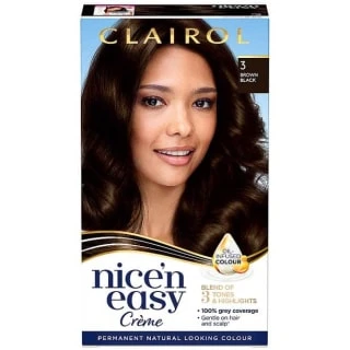 Clairol Nice'n Easy Creme Permanent Hair Dye - 3 Brown Black 3 Clairol Nice'n Easy Creme Permanent Hair Dye - 3 Brown Black