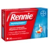 Rennie Peppermint Heartburn & Indigestion Relief Chewable Tablets 36pk -Care Product Shop 382593 rennie peppermint 36s