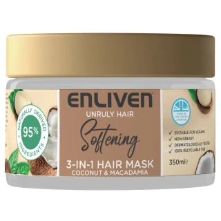 Enliven Softening 3-in-1 Hair Mask 350ml - Coconut & Macadamia 3 Enliven Softening 3-in-1 Hair Mask 350ml - Coconut & Macadamia