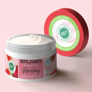 Enliven Softening 3-in-1 Hair Mask 350ml - Watermelon & Pomegranate 4 Enliven Softening 3-in-1 Hair Mask 350ml - Watermelon & Pomegranate - Image 2