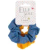 Ella Style Scrunchies 2pk - Blue & Gold -Care Product Shop 385596 ella style hair accessories 2pk scrunchies